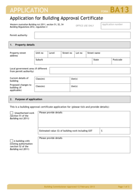Western Australia Building Approval Certificate Application