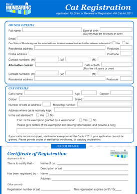 Cat Registration Application