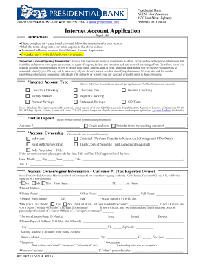 Internet Account Application