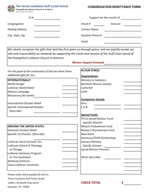 Congregation Remittance Form
