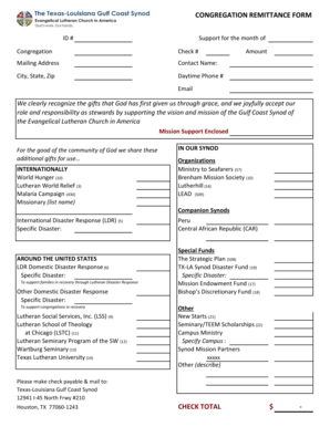 Congregation Remittance Form