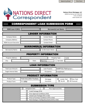 Correspondent Loan Submission Form