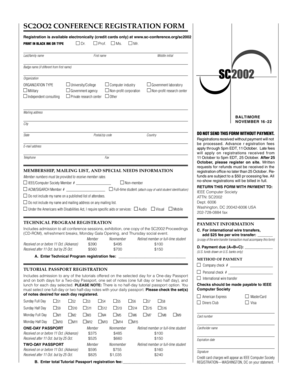 SC2002 Conference Registration Form