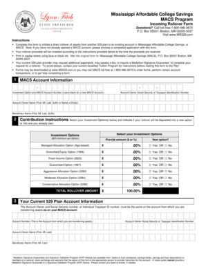 Mississippi 529 Plan Rollover Form