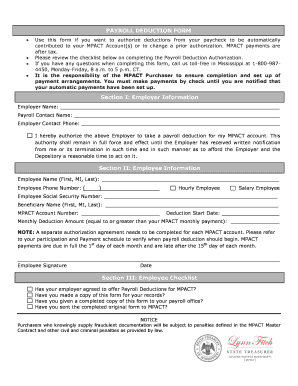 Payroll Deduction Authorization Form