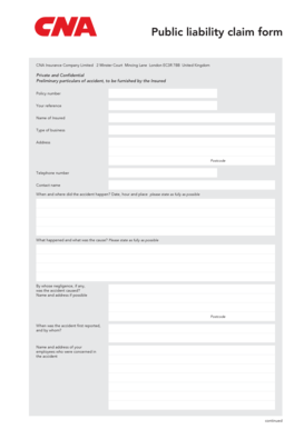 Public Liability Claim Form