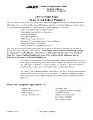 AARP Medicare Supplement Insurance Enrollment Kit