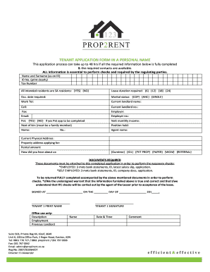 Tenant Application Form