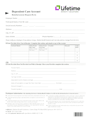 Dependent Care Reimbursement Request Form