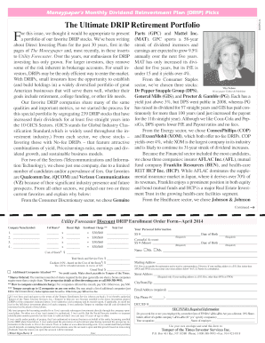 Utility Forecaster Discount DRIP Enrollment Order Form
