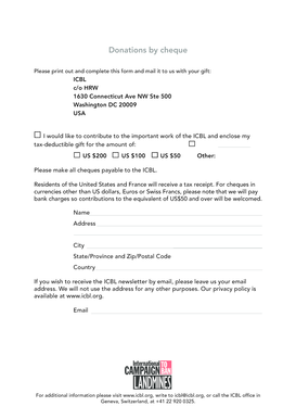 ICBL Donation Form