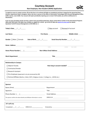 Non-Employee Non-Student Application Form