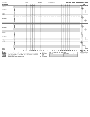 Childcare Daily Meal Roster and Attendance Record