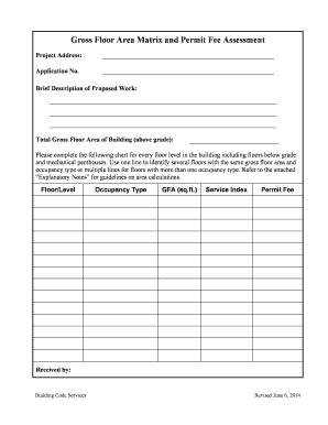 Ontario Gross Floor Area Permit Fee Schedule