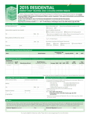 2015 Residential ENERGY STAR Heating and Cooling System Rebate