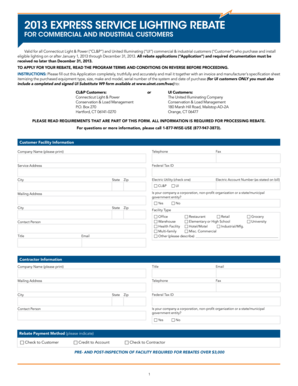 2013 Connecticut Lighting Rebate Application