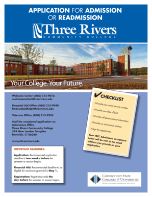 Application for Admission or Readmission