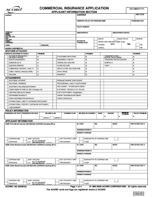 Commercial Insurance Application Form