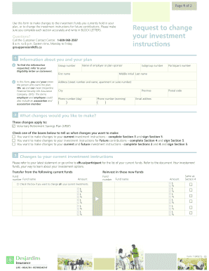 Investment Change Request Form