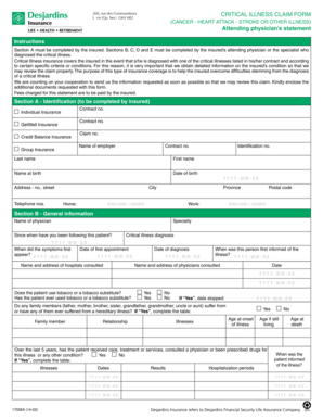 Formulaire de réclamation pour maladie grave