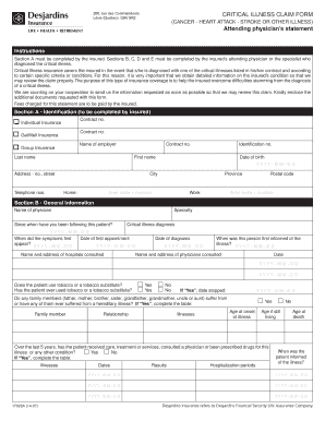 Formulaire de réclamation pour maladie grave