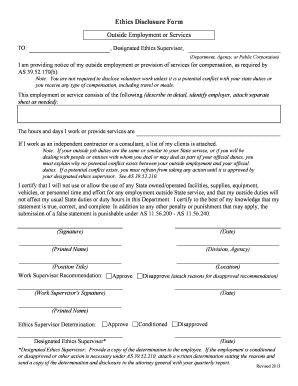 Alaska Ethics Disclosure Form