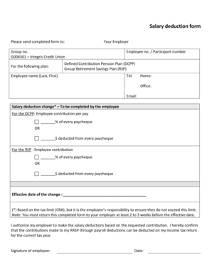 Salary Deduction Form