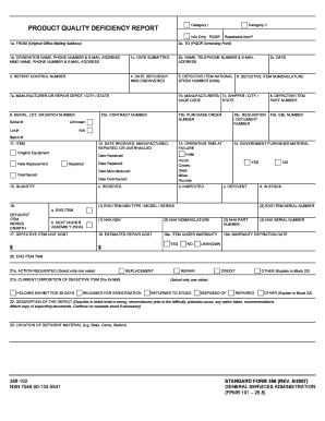 Product Quality Deficiency Report