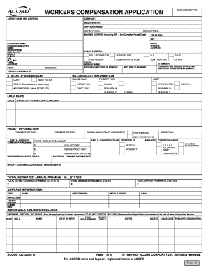 Workers Compensation Application Form