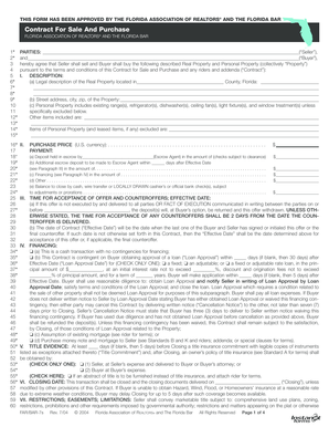 Florida Contract For Sale And Purchase