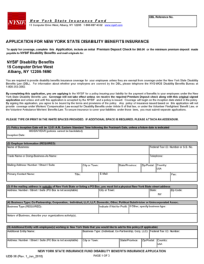 New York State Disability Benefits Insurance Application