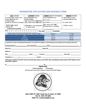 ASCA Membership Application and Renewal Form