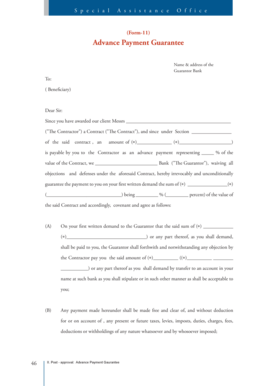 Advance Payment Guarantee Form