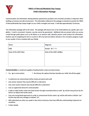 YMCA Child Information Package