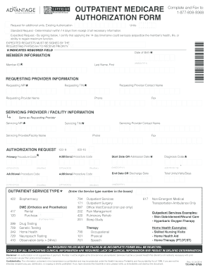 Outpatient Medicare Authorization Form