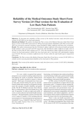 Thai SF-36V2 Health Survey
