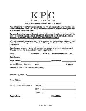 Child Support Order Information Sheet