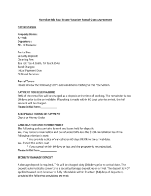 Hawaiian Isle Vacation Rental Guest Agreement