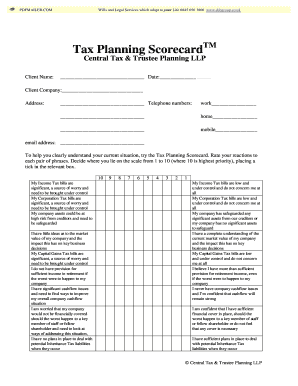 Tax Planning Scorecard
