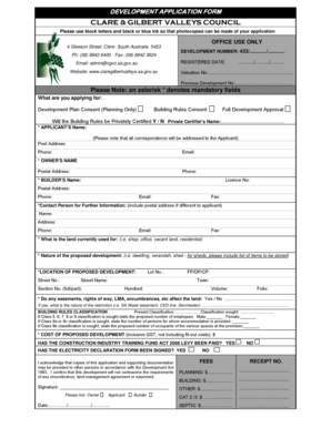 Development Application Form