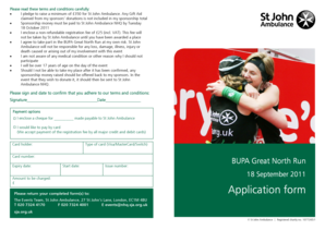 St John Ambulance Great North Run Registration Form