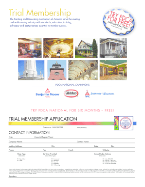 PDCA Trial Membership Application