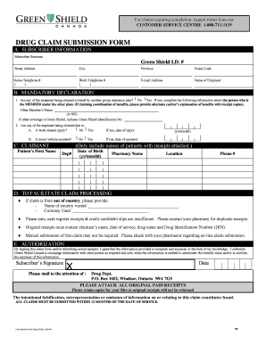 Drug Claim Submission Form
