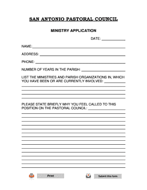 Ministry Application Form
