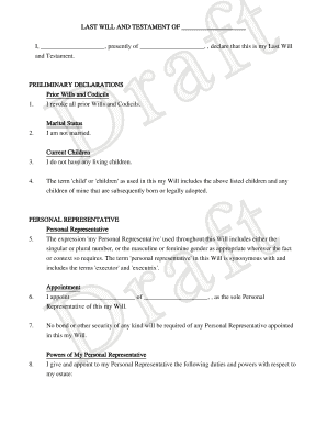 Last Will and Testament Template