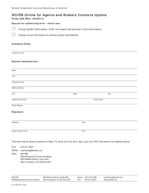 Workers' Compensation Insurance Rating Bureau of California Contact Update Form