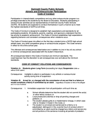 Gwinnett County Public Schools Athletic Code of Conduct