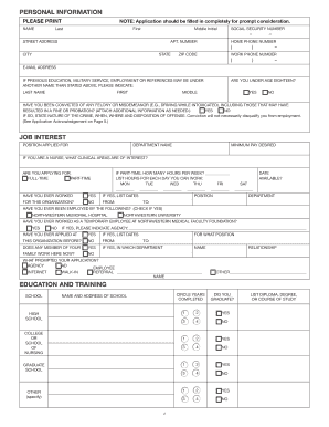 Northwestern Medical Faculty Foundation Employment Application