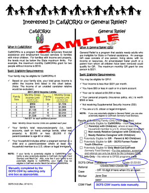 California CalWORKs and General Relief Application