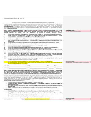 Louisiana Residential Property Disclosure Form